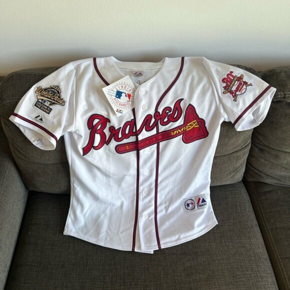Majestic Authentic Atlanta Braves Mark Lemke World Series Jersey - Picture 1 of 7